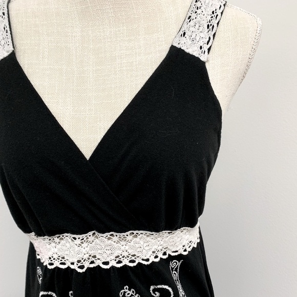 RXB Stretch Jersey Knit Midi Crocheted Dress - L - Picture 5 of 9